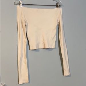 White Off the Shoulder Long Sleeve